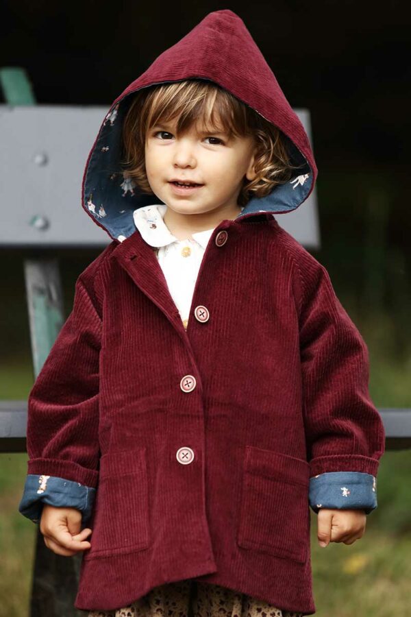 Manteau Maltese à capuche, entièrement doublé, deux poches. Collection automne/hiver 2021/22, Petite Corto.